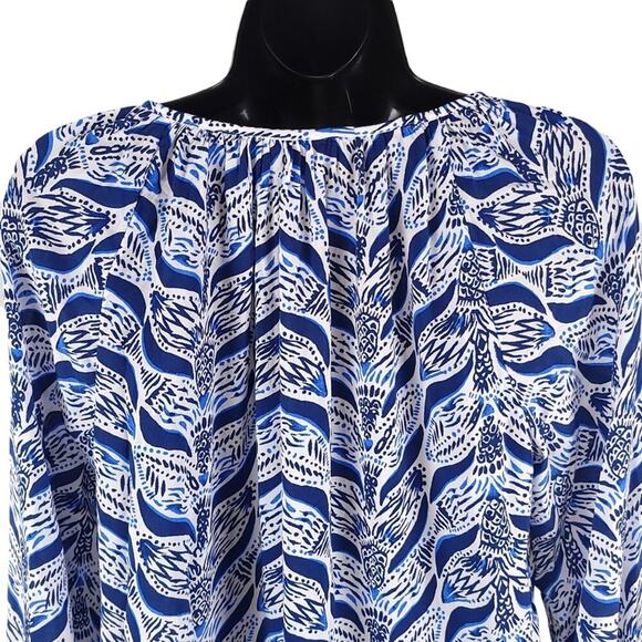Lilly Pulitzer Willa Top Mermaid Tail Print Blouse - Picture 6 of 13